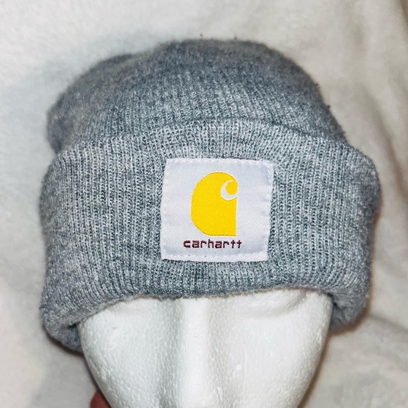 Carhartt Knit Grey Beanie Hat - Picture 2 of 4